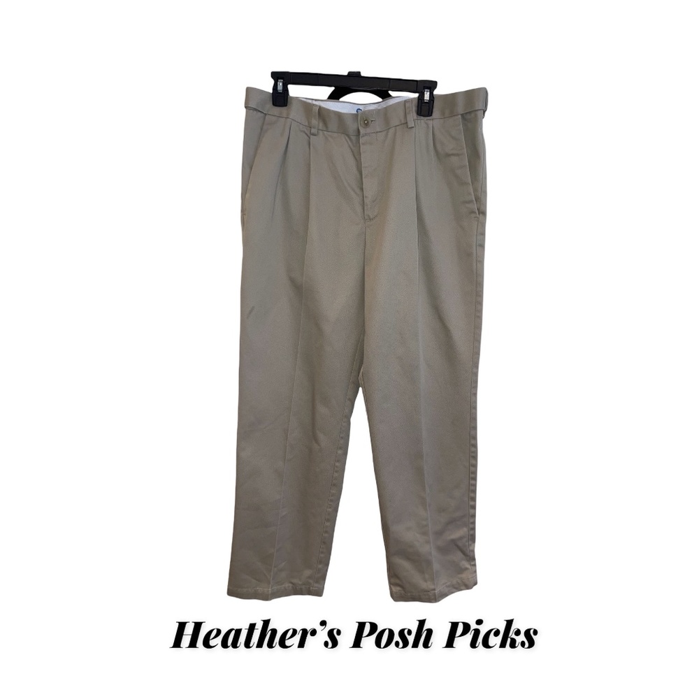 HAGGAR MEN'S KHAKI DRESS PANTS SIZE 34X31